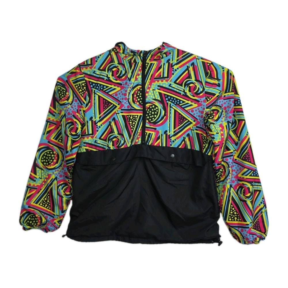 Blackjack 1999 USA Windbreaker Jacket Men's XL Retro Colorful Hooded